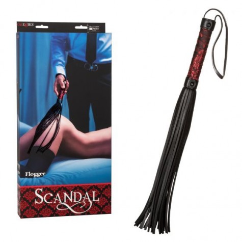 Черная многохвостая гладкая плеть Scandal Flogger Bulk - 69 см.